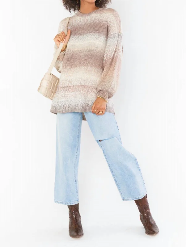 Timothy Tunic Sweater In Neutral Space Dye Knit