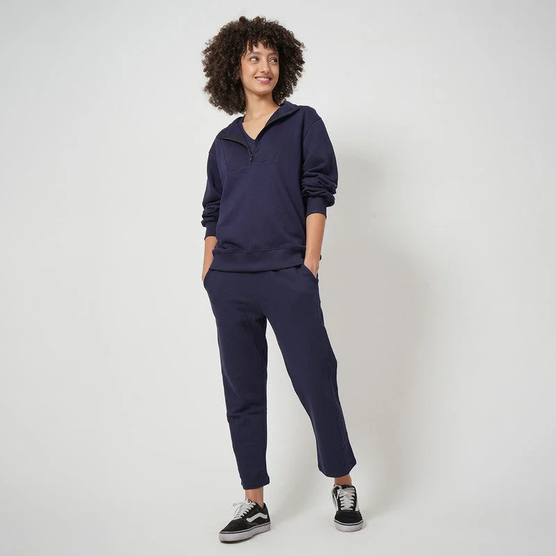 Organic Cotton Jumper Jacket & Joggers Set | Navy