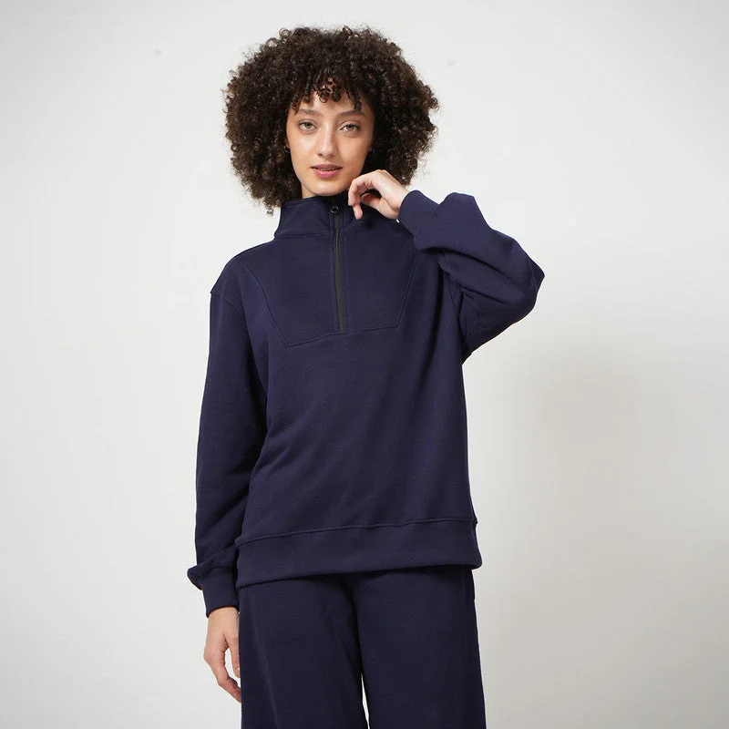 Organic Cotton Jumper & Joggers for Women | Navy