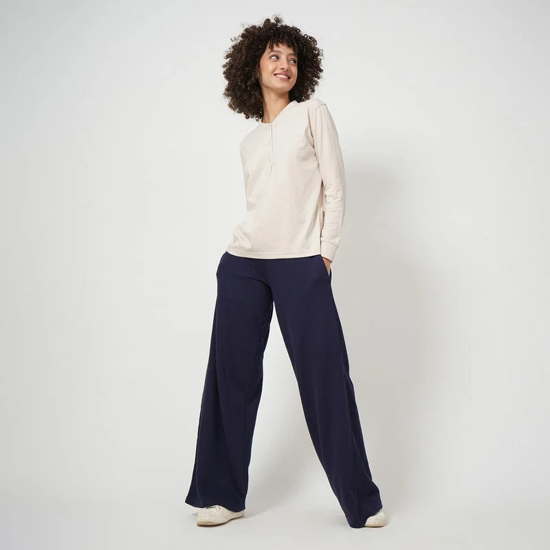 T-Shirt Joggers Set for Women | Organic Cotton | Off-White & Navy